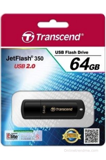 Transcend JetFlash 350 64 GB Pen Drive(Black)